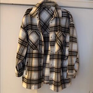 H&M Plaid Jacket in Black and Cream